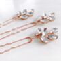 'Aria' Rose Gold Crystal Hair Pins, thumbnail 1 of 4