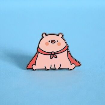 Super Pig Enamel Pin | Cute Pin Badges, 2 of 5