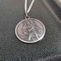 Vintage Style 20mm Christopher Silver Pendant, thumbnail 6 of 10