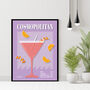 Cosmopolitan Cocktail Print Four Colour Options, thumbnail 4 of 8