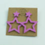 Star Cut Out Pastel Blue Earrings, thumbnail 5 of 6