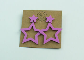 Star Cut Out Pastel Blue Earrings, 5 of 6