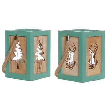 Peppermint Wood Anniversary Candle Lantern, 2 of 9