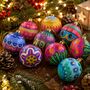 Hand Painted Patterned Baubles Set Of Three, thumbnail 4 of 4