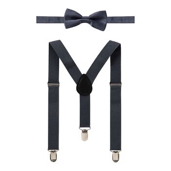 Ring Bearer Christening 4pc Grey Suit Brace Set, 4 of 5