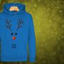 Rudolph The Reindeer Personalised Kids Hoodie Christmas Jumper, thumbnail 4 of 11