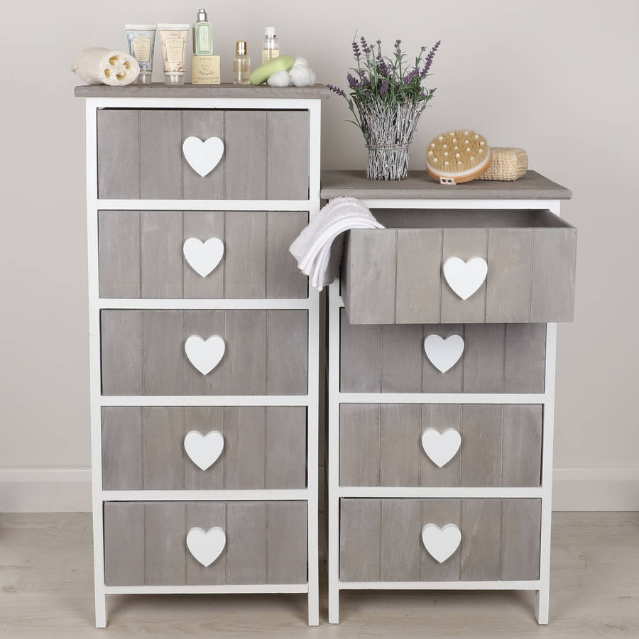 Nautical Heart Chalk Grey Chest Of Drawers By Dibor ...