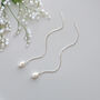 Sterling Silver Threader Pearl Earrings, thumbnail 1 of 9