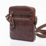 Men's Small Brown Leather Flight Travel Bag, thumbnail 5 of 8
