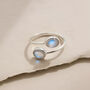 Handmade Open Adjustable Sterling Silver Rainbow Moonstone Ring, thumbnail 1 of 10