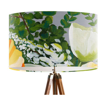 Modern Floral Yellow White Lampshade, 2 of 4