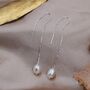 Genuine Fresh Water Pearl U Shape Threader Earrings, thumbnail 1 of 11