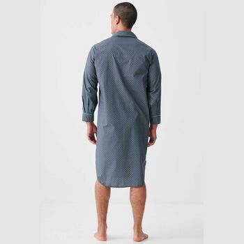 Men's 'Geometric Moorland' Crisp Cotton Nightshirt, 3 of 4