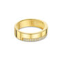 Single Crystal Band Ring 18 K Gold Plated Solid Silver, thumbnail 1 of 5