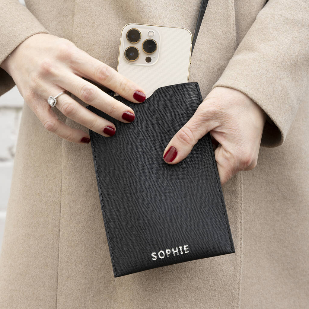 Personalised Vegan Crossbody Phone Bag By Potiega