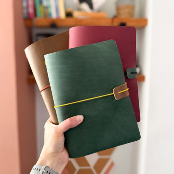 Refillable Leather Journal Cover | A5 Or A6 Travellers Notebook, 2 of 11