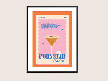 Retro Pornstar Martini Cocktail Print, 3 of 5