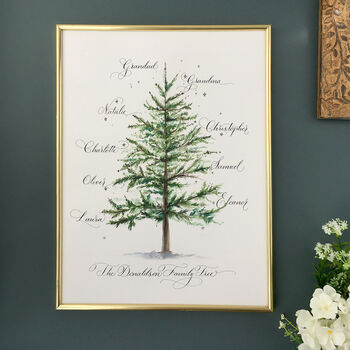 Personalised Christmas Family Tree Print By By Moon & Tide Calligraphy ...