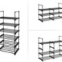 Stackable Shoe Storage Organiser Rack Metal Shelf, thumbnail 7 of 9
