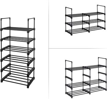 Stackable Shoe Storage Organiser Rack Metal Shelf, 7 of 9