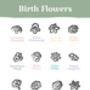 Personalised Birth Flower Stacking Ring Set, thumbnail 4 of 9