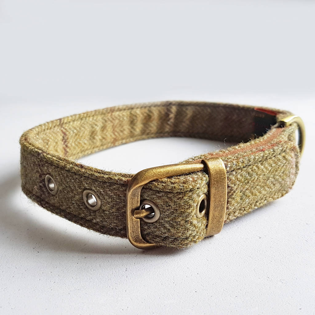 Dog Collar Tweed Olive Green By We Love To Create