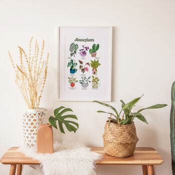 Potted Houseplant Watercolour A4 Art Print, 4 of 12