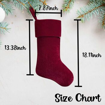 Personalised Velvet Christmas Stocking With Names, 5 of 5