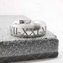 Men's Roman Numerals Personalised Silver Ring, thumbnail 8 of 10