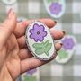 Holographic Glitter Purple Flower Sticker, thumbnail 1 of 8
