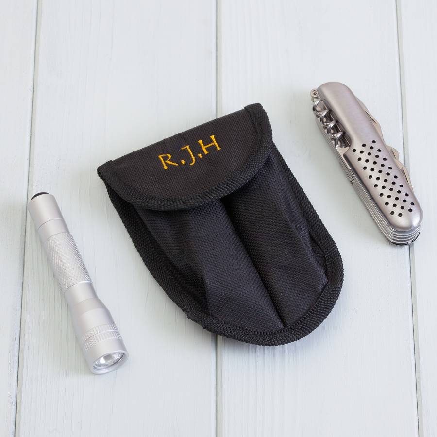 Personalised Fishing Multi Tool, Torch And Pouch By British and Bespoke