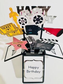 Film Fan Themed 3D Birthday Card, 3 of 8