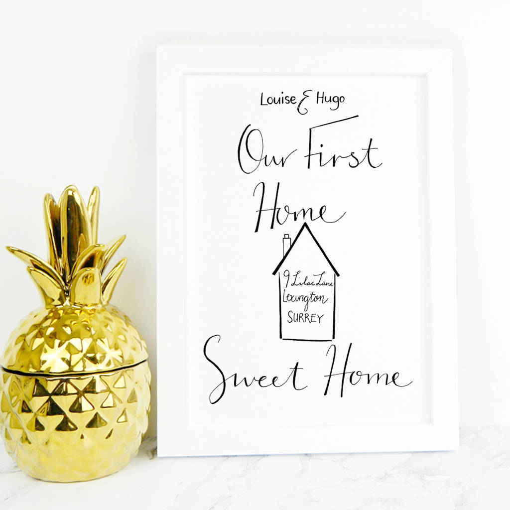 Personalised 'Our First Home' Print By AJCDe