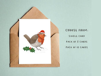 Christmas Robin Christmas Cards, 2 of 6