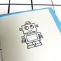 'Robot' Hand Embroidered Card, thumbnail 3 of 4