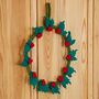 Felt Holly Christmas Wreath, thumbnail 3 of 3