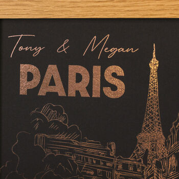 Personalised Paris Foiled Print Gift For Couples, 2 of 4