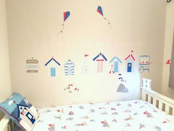 Beach Huts Fabric Wall Stickers, 5 of 6