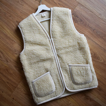 Natural Wool Bodywarmer, 4 of 9