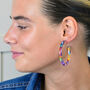 Multicoloured Flat Large Hoop Earrings, thumbnail 1 of 3