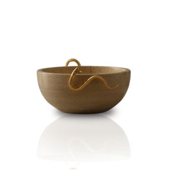 Serpentine Marble Bowl With Brass Snake, 2 of 2