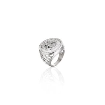 Silver St George Stainless Steel Signet Ring For Men, 6 of 10