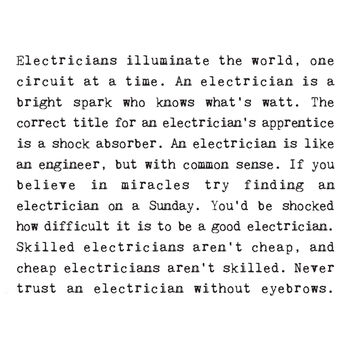 Electrician Funny Quotes Card For Tradesmen, 2 of 5