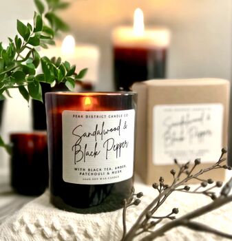 Sandalwood And Black Pepper Scented Soy Candle, 2 of 3