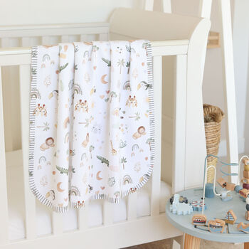 Super Soft Polar Fleece Boho Safari Baby Blanket, 2 of 2