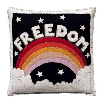 Freedom Cushion In Hand Embroidered Wool, 3 of 5