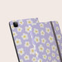 Purple Retro Flowers Vegan Leather iPad Pro Case, thumbnail 1 of 7