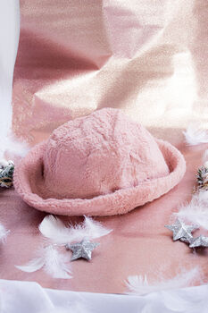 Baby Pink Fluffy Bucket Hat, 3 of 4