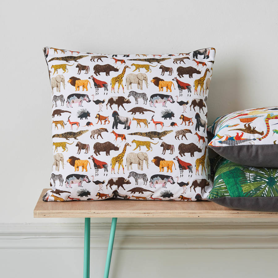 Safari Animals Cushion By James Barker