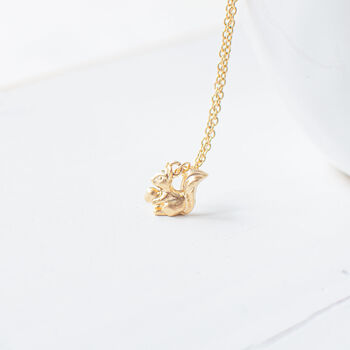 Tiny Gold Plated Squirrel Necklace, 6 of 9